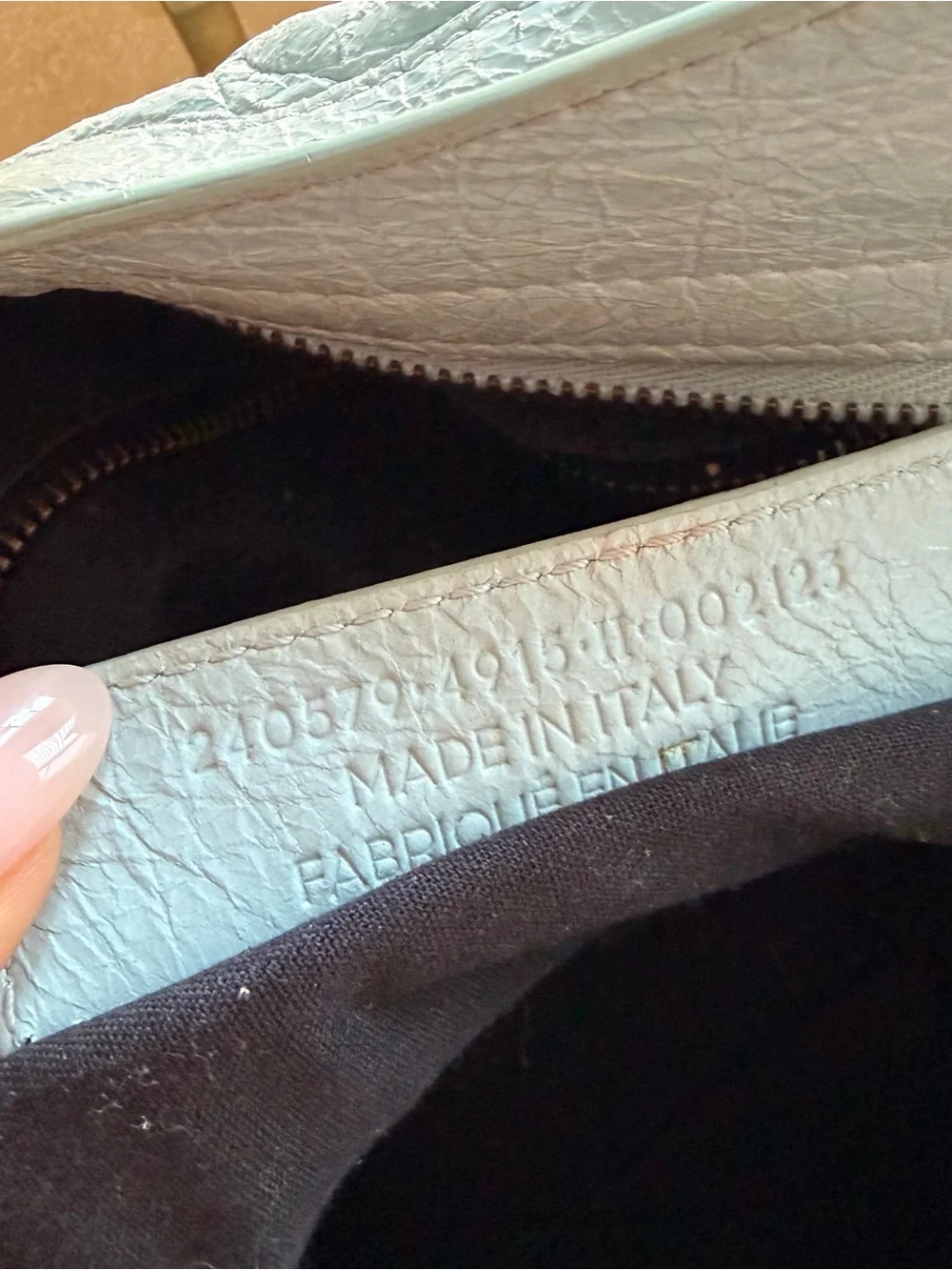 Authentic Balenciaga town bag in icy blue color - Picture 10 of 11